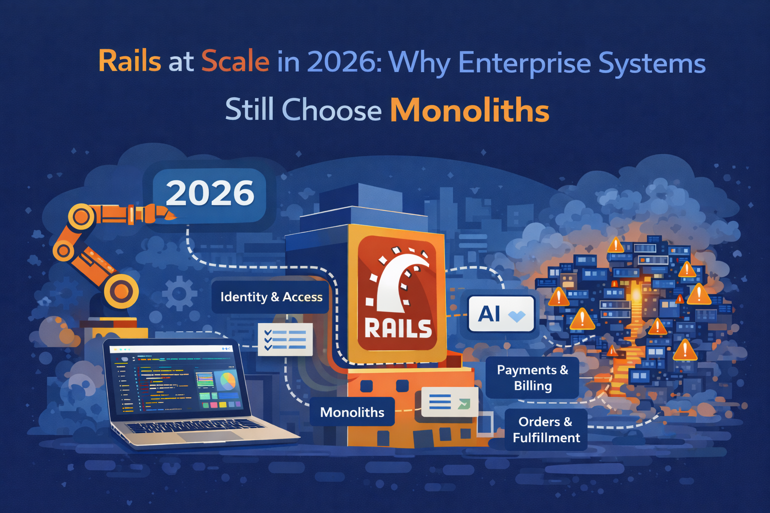 Rails at Scale in 2026: Why Enterprise Systems Still Choose Monoliths